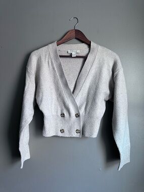 Forever 21 Criss-Cross Wrap Cardigan – Size Small (Beige & Tan)